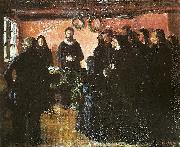 Anna Ancher begravelsen oil painting
